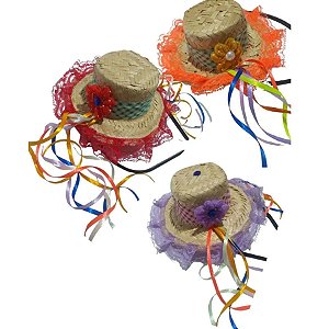 Tiara Chapéu Menina Caipira para Festa Junina - 1 Un