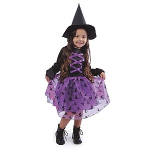 Fantasia Halloween Infantil - Bruxinha Charmosa 6 a 9 Anos - 1 Un