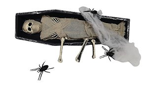 Caixão com Múmia Halloween 70cm - 1 Un