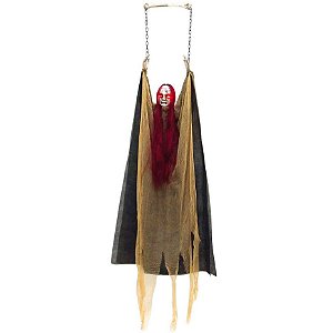 Fantasma Pendurado Halloween Com Luz 1,50 Metros - 1 Un