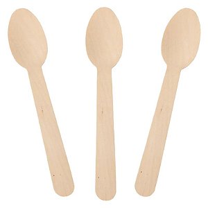 Talher Madeira Natural Colher 11cm - 50 Un