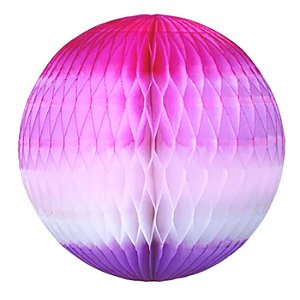 Enfeite de Papel Globo 13cm Tons de Rosa com Lilás - 1 Un