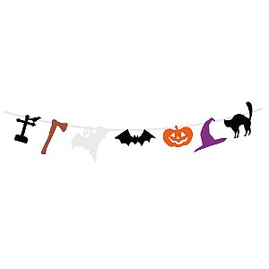 Bandeirola Artesanal Cartonada Halloween 1,8 Metros -  1 Un