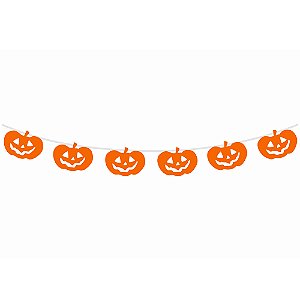 Bandeirola Artesanal Cartonada Abóboras Halloween 2,8 Metros -  1 Un