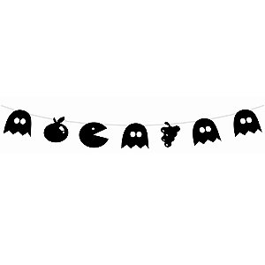 Bandeirola Artesanal Cartonada Pacman Halloween 1,8 Metros -  1 Un
