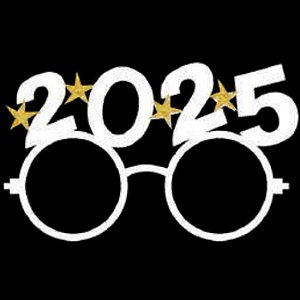 Óculos 2025 Estrela Purpurina Dourada - 1 Un