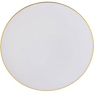 Prato Refeição Branco com Fio Dourado 26cm - 6 Un
