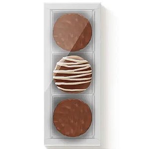 Caixa Para 3 Pão de Mel 24,2x9,5x4cm Branco - 50 Un