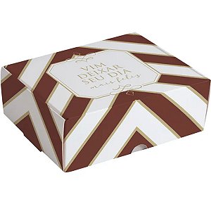 Caixa Para 8 Brigadeiros Chevron Colorido 17x10,6x4,5cm - 100 Un