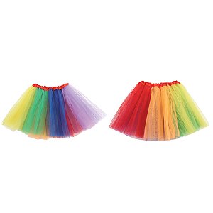 Saia Carnaval de Tule Colorida 40cm - 1 Un