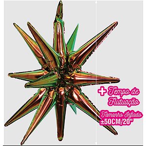 Balão Metalizado Estrela 12 Pontas Aurora 23" - 1 Un