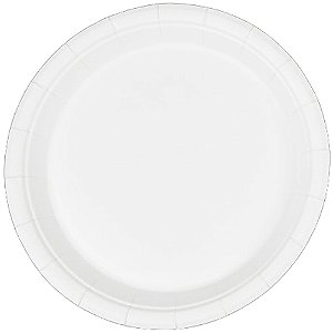 Prato de Papel Branco 23cm - 25 Un