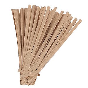 Lacre Fecho Metalizado 4mmx11cm Kraft - 100 Un