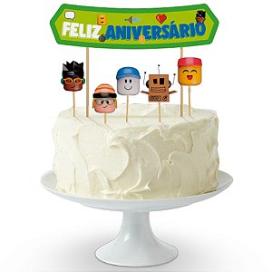 Topo de Bolo Masculino Roblox - 6 Un