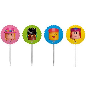 Toppers Para Doces e Salgados Roblox - 8 Un