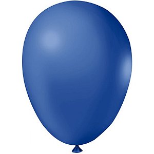 Balão Látex Tradicional Redondo 5" Liso Azul Royal - 50 Un