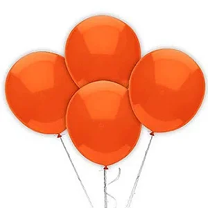 Balão Látex Tradicional Redondo 9" Liso Laranja - 50 Un