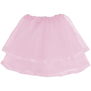 Saia de Tule Especial 30cm Rosa com Fita