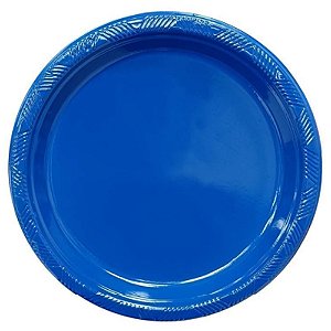 Prato Plástico Happy Line 15cm Azul Royal - 8 Un