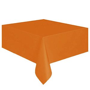 Toalha de Mesa Plástica Happy Line 1,37x1,77 Metros Laranja - 1 Un