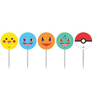 Toppers Para Doces e Salgado Pocket Monsters - 8 Un