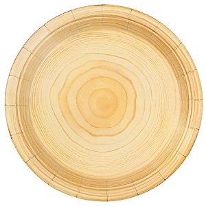 Prato de Papel 18cm Cor Bambu - 10 Un