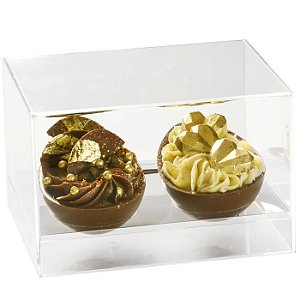 Caixa Acrílico Para 2 Meio Ovo Elegance Incolor 100g - 1 Un
