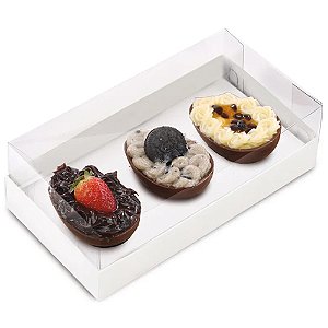 Caixa Horizonte Para 3 Meio Ovo 50g 15,5x8x5cm Branco - 6 Un