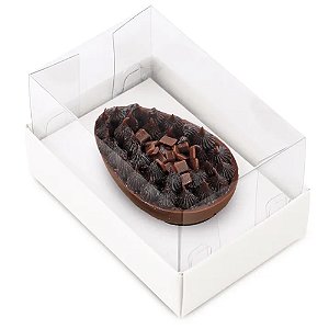 Caixa Horizonte Para 1 Meio Ovo 350g 18,5x13,5x7cm Branco - 6 Un