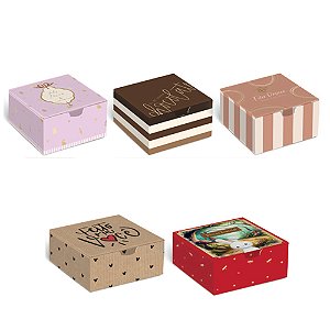 Caixa Diver Para 4 Brigadeiros Sortido Páscoa 8,5x8,5x3,5cm - 10 Un