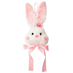 Enfeite Para Pendurar Pelúcia Cabeça Coelho M 23cm Rosa - 1 Un