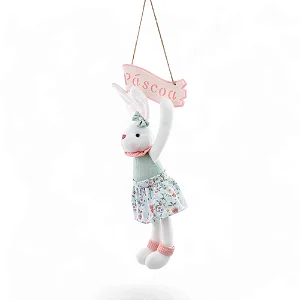 Enfeite Para Pendurar Coelho Feliz Páscoa Sortido Happy Spring 43cm - 2 Un