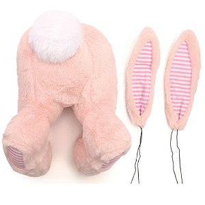 Kit Coelho com Patas e Orelhas Rosa/Branco - 3 Peças