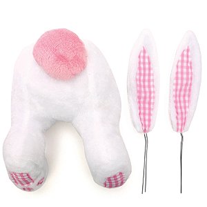 Kit Coelho com Patas e Orelhas Branco/Rosa - 3 Peças
