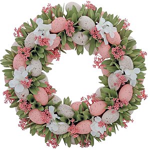 Guirlanda Ovos e Flores Rosa Fondant 45cm - 1 Un