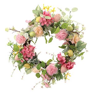 Guirlanda Decorativa com Flores e Ovos 50cm Fondant - 1 Un