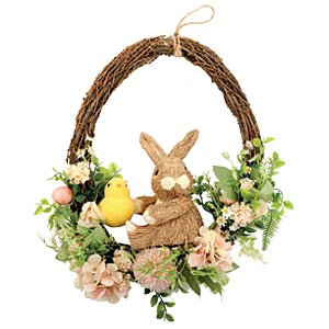 Guirlanda Decorativa Coelho Marrom Fondant 45cm - 1 Un