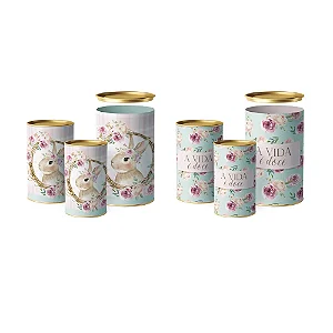 Lata Para Ovo 350g 18x10cm Coelha Serena Composê - 12 Un