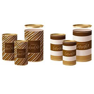 Lata Para Ovo 500g Páscoa Tons de Chocolate Composê 22x12,5cm - 12 Un