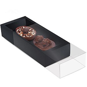 Caixa Luva Moldura Para 2 Meio Ovo 50g Preto - 10 Un