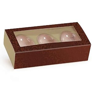 Caixa Luva Moldura Para 3 Meio Ovo 50g Branco - 10 Un
