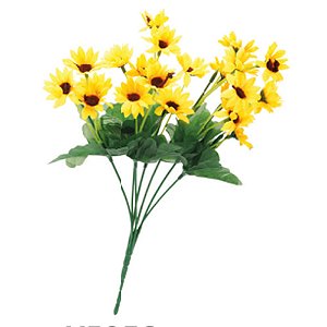 Enfeite Girassol Artificial 34cm - 1 Buquê com 22 Un