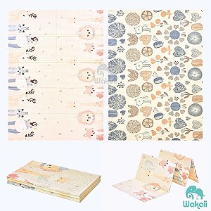 Tapete Infantil Tatame Dobrável Dupla Face Portátil - Animais