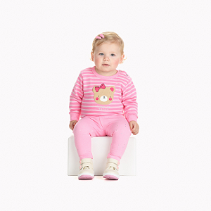 Conjunto Moletom Listrado/ Molecotton Glitter