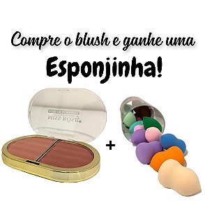 Duo De Blush Compacto + Esponjinha - Miss Rôse