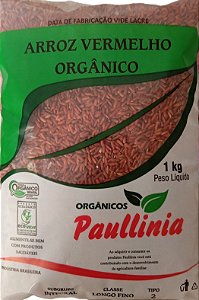 Arroz Vermelho Orgânico Integral Fino Paullinia 1kg