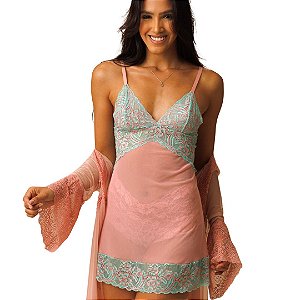 Camisola de Tule e Renda Vivíssima Romance