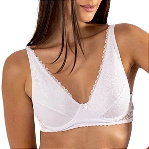 Sutiã Vivíssima Karine sem Bojo com Renda Branco