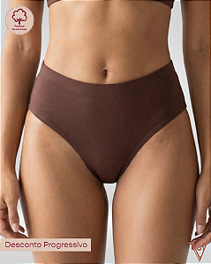 Calcinha Cintura Alta em Viscose MARROM