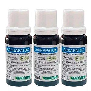 Kit com 03 Carrapatox Carrapaticida e Sarnicida - 20ml